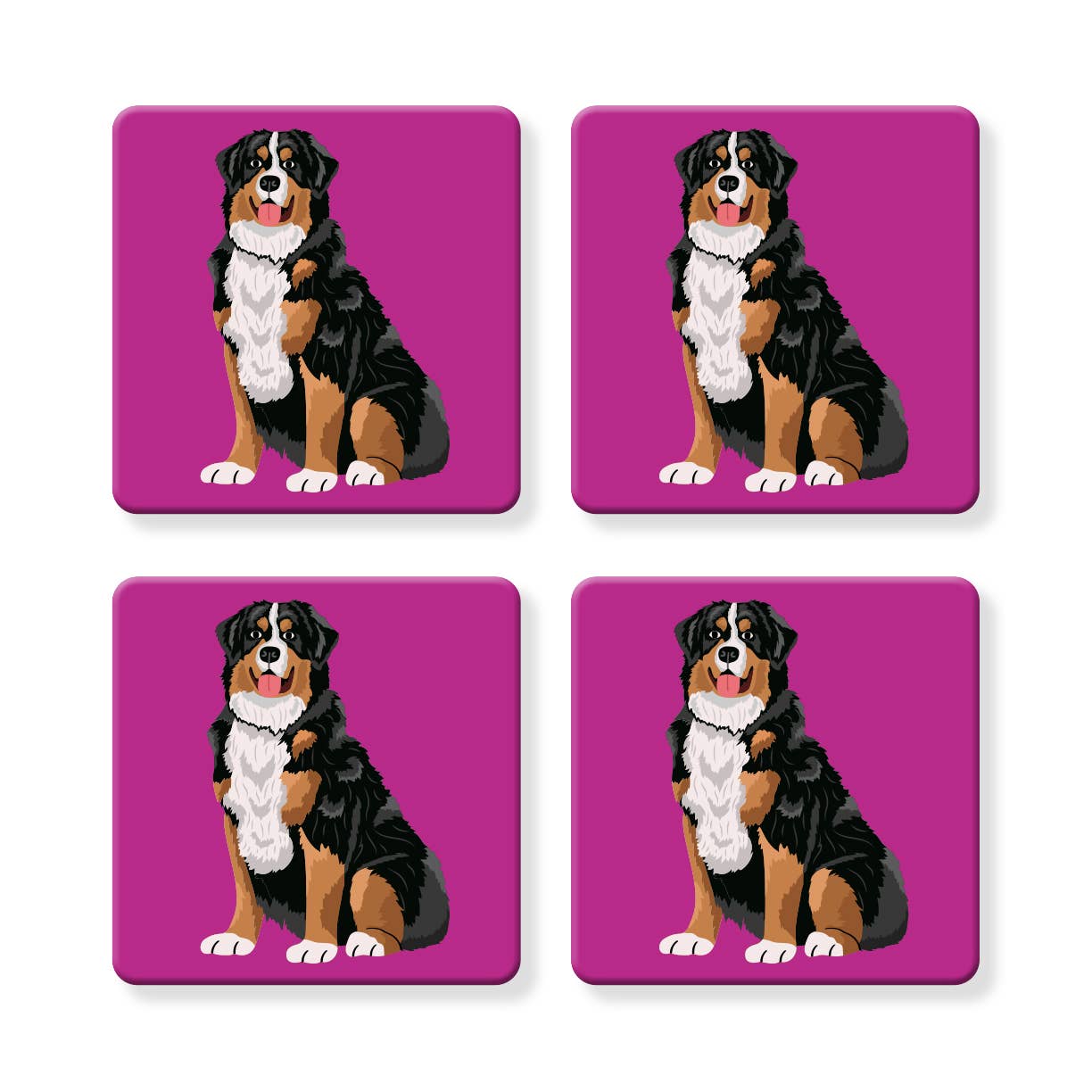 Set of 4 MDF Coasters - Hello Bernese Mountain Dog